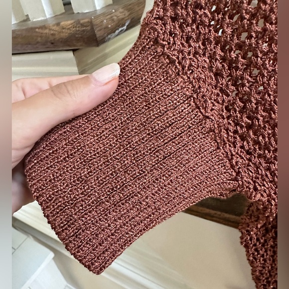 Crotchet open-stitch brown sweater ORSAY, size M. - Picture 4 of 9